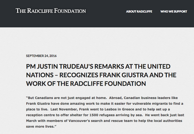 PM Justin Trudeau s Remarks at the United Nations – recognizes Frank Giustra and the work of the Radcliffe Foundation – The Radcliffe Foundation.png
