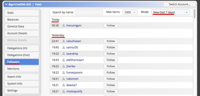 Delegations, Followers and Mentions with SteemWorld.org