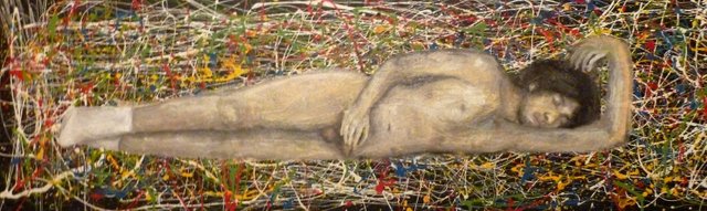 2013. Autorretrato desnudo sobre obra abstracta de Duglas Ureña (1)small.jpg