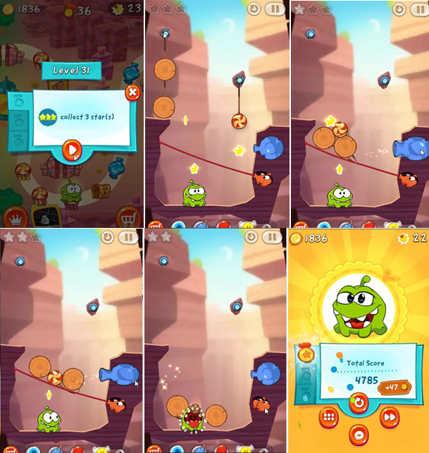 Cut the Rope 2 - Level 1 (3 stars) 