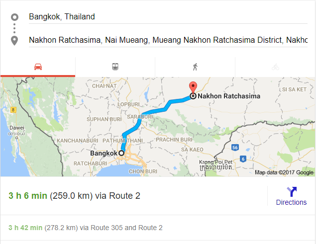 Bangkok to  Nakhon Ratchasima.png