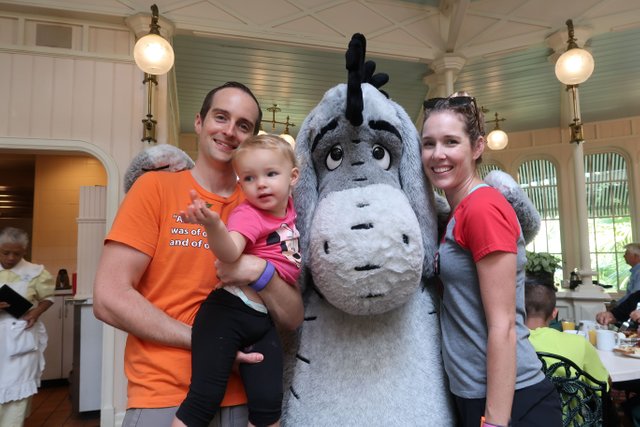 Jerry Banfield family Eeyore Crystal Palace Magic Kingdom theme park at Walt Disney World Resort September 2017.JPG