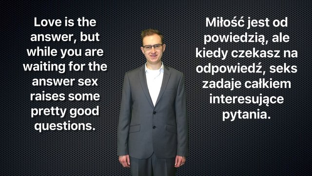 Miłość jest od­powie­dzią, ale kiedy cze­kasz na od­po­wiedź, seks za­daje całkiem inte­resujące pytania.jpg