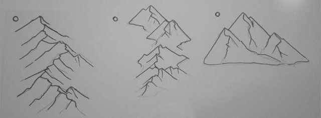 how to draw mountains on a map