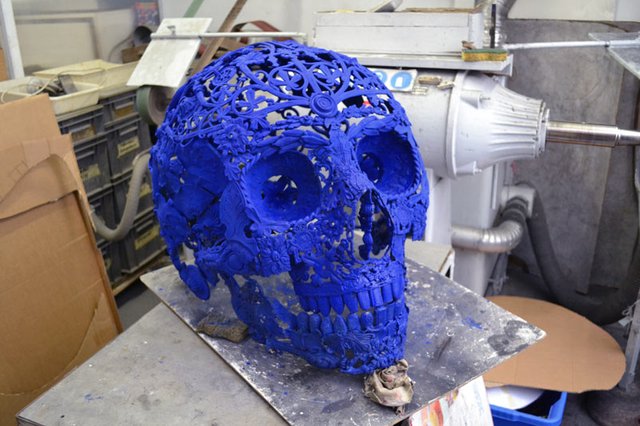 Klein blue skulls