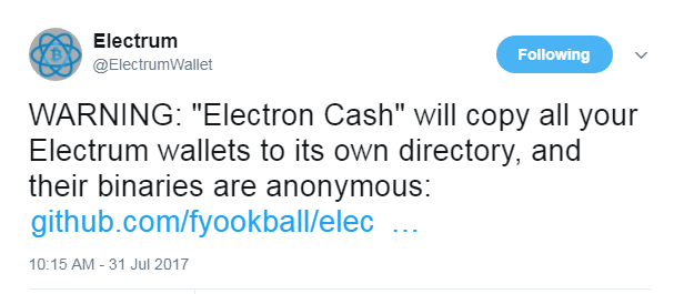 Psa Be Very Careful With Bitcoin Cash Electrum Clone Electron - !   