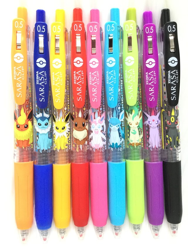 Made In Japan Sarasa X Pokemon Eeveelution Pens ポケモンセンター限定sarasaコラボのイブズのペンセットです 可愛い Steemit