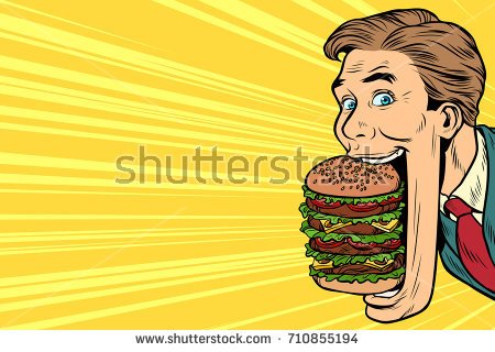 stock-vector-hungry-man-with-a-giant-burger-in-your-mouth-street-food-pop-art-retro-vector-illustration-710855194.jpg