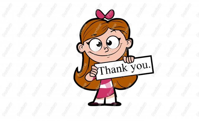 Thank You Girl Holding Sign Cartoon Clip Art.jpg