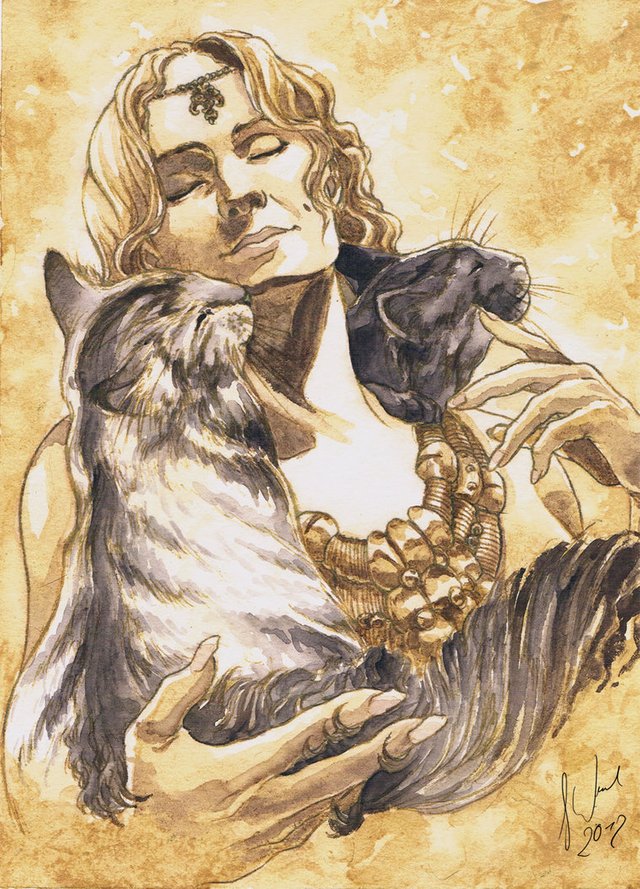 freyja_and_her_cats_by_toradh-d5difdh.jpg