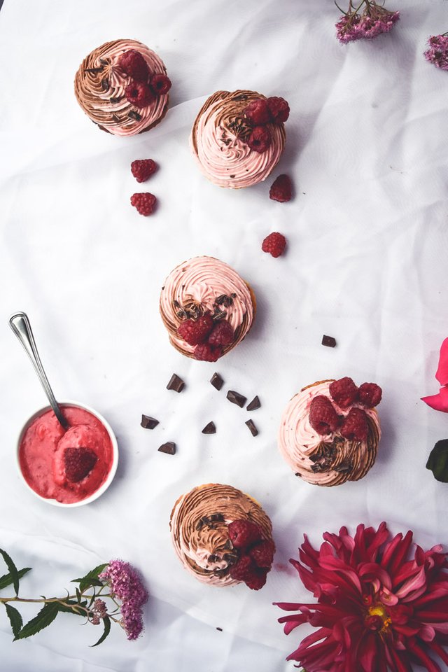 Raspberry Filled Chocolate Chip Cupcakes #cupcakes #ValentinesDay #summer #foodie (4).jpg