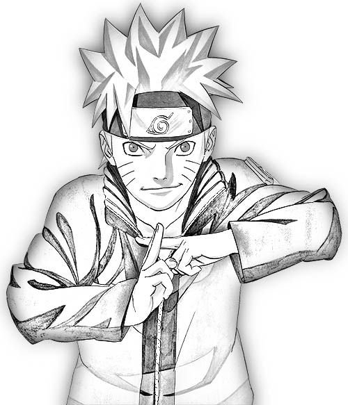 Pencil sketch of Naruto