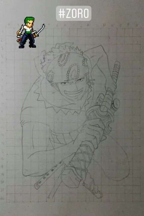 Zoro Original Illustration Anime Art Colored Pencil 