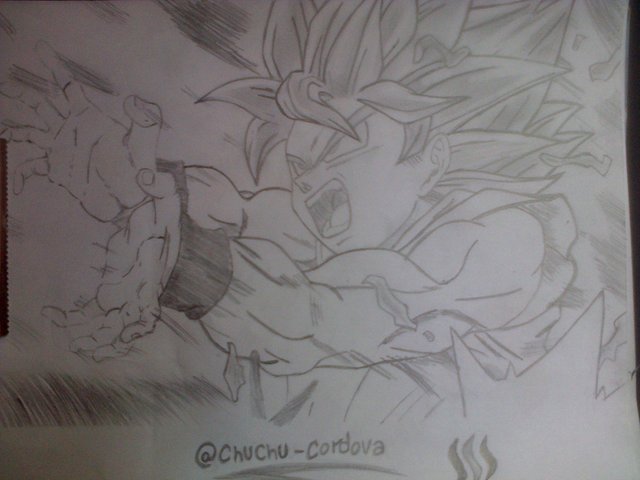 Drawing of Son Goku super sayayin and the kamehameha // Dibujo de Son Goku  super sayayin y el kamehameha — Steemit