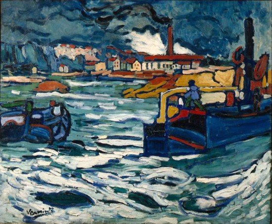 Maurice de Vlaminck, A Barge on the Seine River, 1905-1906.jpg