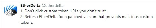 EtherDelta tweet