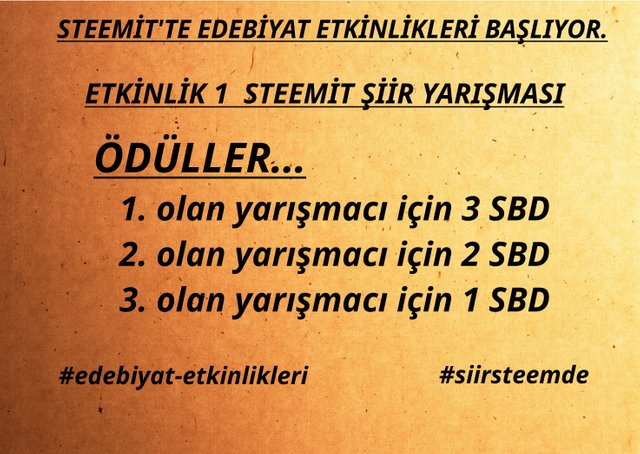 steemit şiir yarışması, siirsteemde