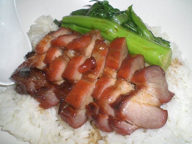 HK_Mongkok_Maxims_BBQ_Meat_Rice_Lunch_with_Green_vegetable.JPG