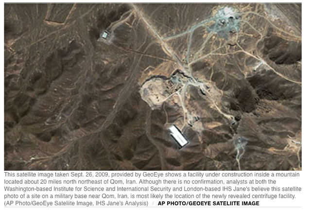 Taken by GEOeye 2009 Iran's nuclear facility in the mountain under construction.png