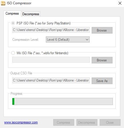 compress psp iso to cso