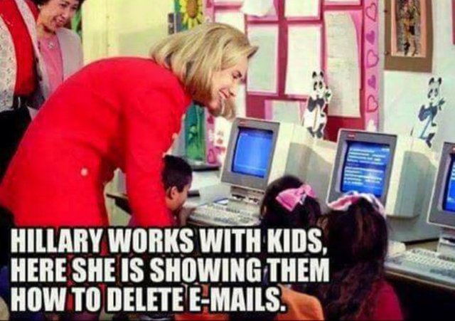 hillary clinton teaching kids to delete emails.jpg