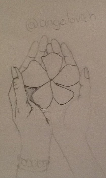 My draw of hand holding a flower — Steemit