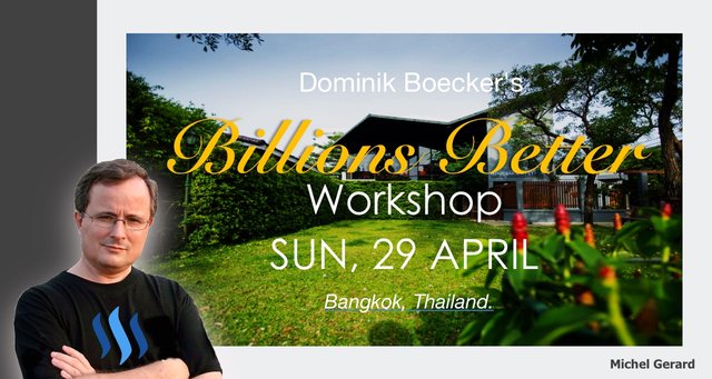 Billions Better Workshop Sunday 29 April!