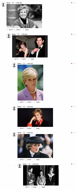 wall of spam for Lady Di