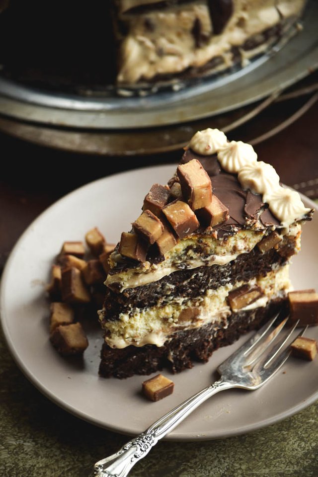 Peanut Butter Mousse Reese's Cup Cheesecake Cake (9).jpg