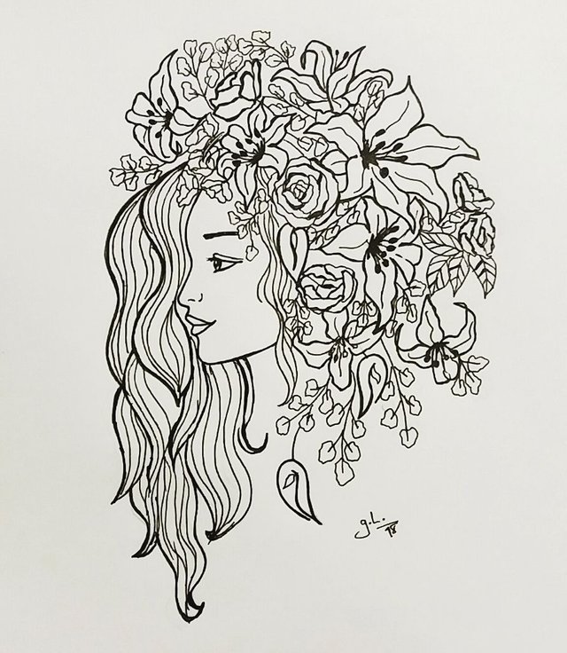 Doodle art girl pic