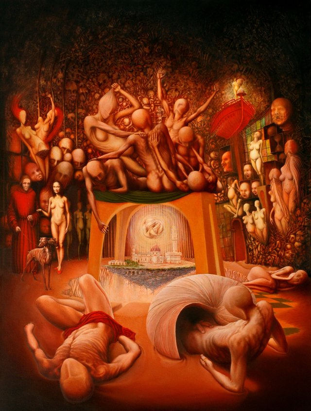 Dante, Divine Comedy ,Welcome into the  hell,oil...100x81,2009,pojacan kontrast....jpg