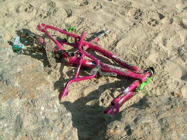 Bicycle dead on beach.JPG