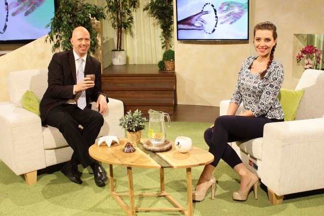 Photo of Valentin Rozman during the Coffe Chat Slovenian TV show interview