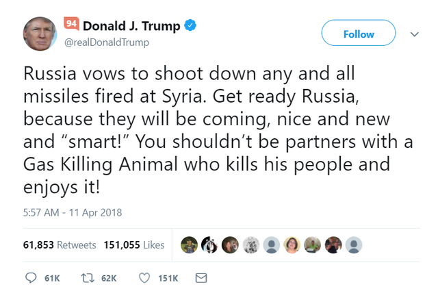 2018-04-11 22_05_22-Donald J. Trump on Twitter_ _Russia vows to shoot down any and all missiles fire.png