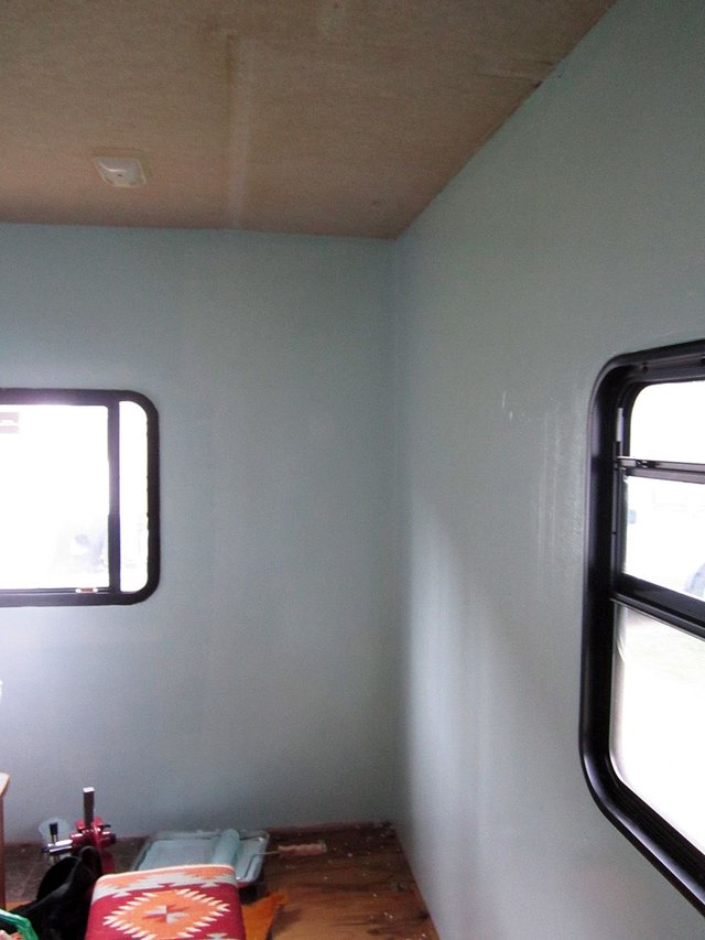 Corner 1st coat of blue green.jpg