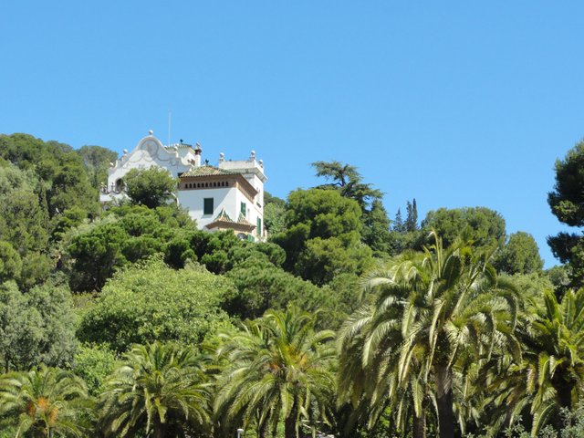 White house in park guell