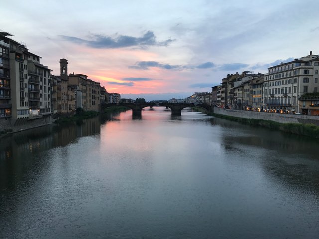 View from the Pontevecchio at Sunset