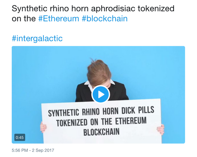 SYNTHORN on Twitter   Back by popular demand. https   t.co 1d7m5EX06x Synthetic rhino horn aphrodisiac tokenized on the  Ethereum  blockchain  intergalactic https   t.co dprjEkUf2J (1).png