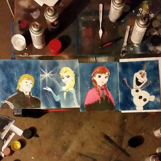 Frozen Olaf and Sven - Painting