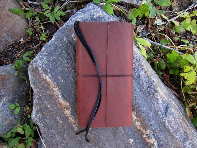 Chunky Oiltan Wrap Standard midori style travelers notebook journal Dk Brown 1g.jpg