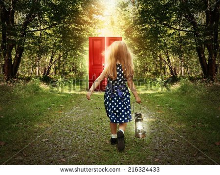 stock-photo-a-little-child-is-walking-in-the-woods-holding-a-light-and-looking-at-a-glowing-red-door-on-the-216324433.jpg