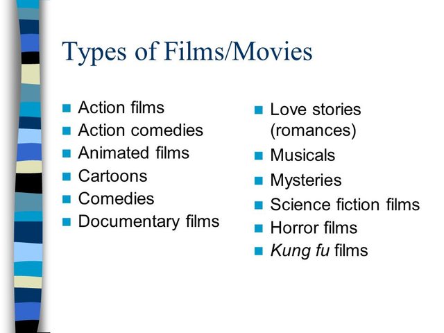 Resultado de imagen para types of movies