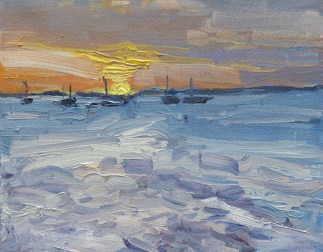 Sunset Study, Kingfisher Bay, Oil, 10x12 Inches, 2017.jpg