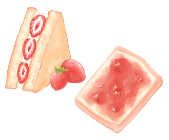 strawberry cream sandwich and jam toast.jpg