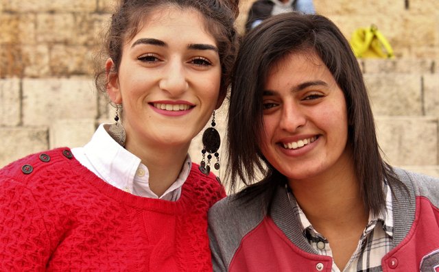 girls at damascus gate.JPG