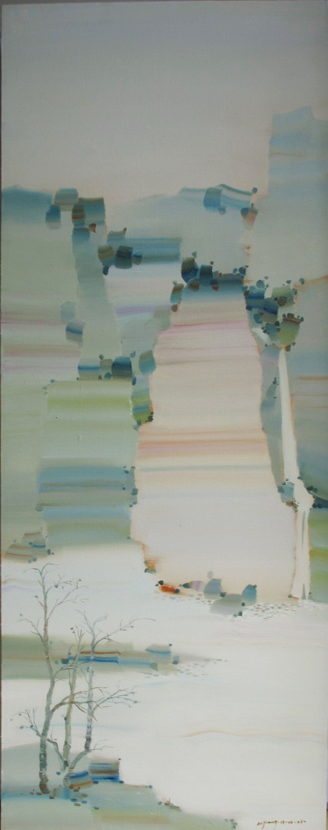 《新山水图》系列3-油画-45x120cm.JPG