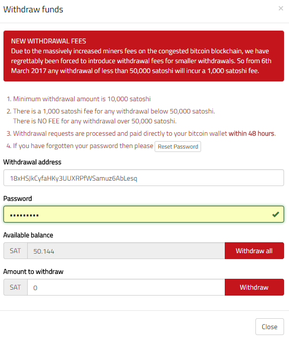 Bonus Bitcoin Withdrawal