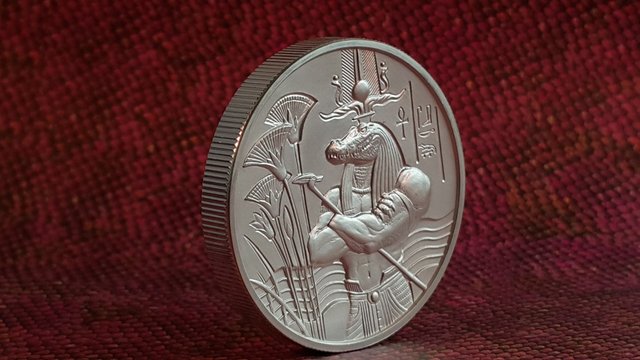 2 oz Silver Sobek Rounds (Egyptian Gods Series #3, New, High Relief) 