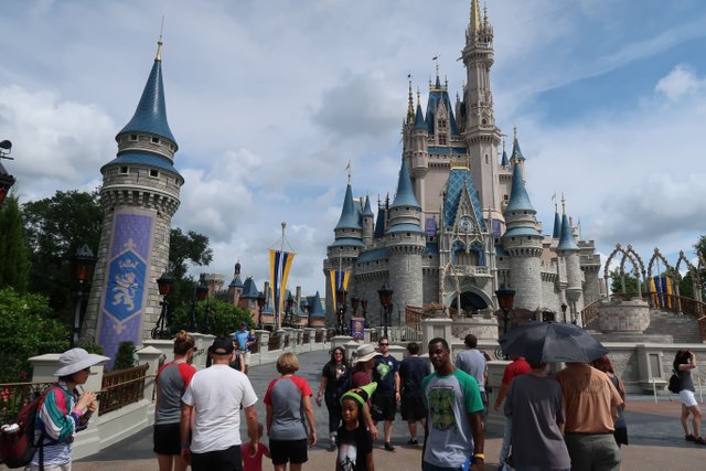 Castle landscape clouds and blue sky Magic Kingdom theme park at Walt Disney World Resort September 2017.JPG