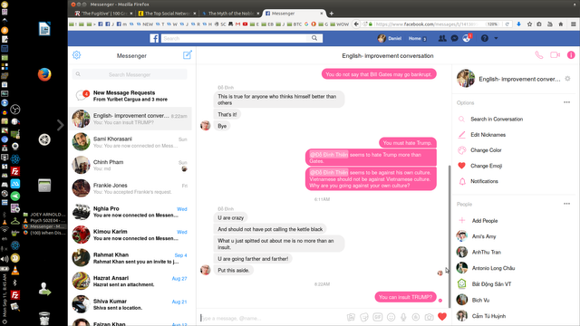 Can Insult TRUMP but not me said DO DINH FB CHAT.png